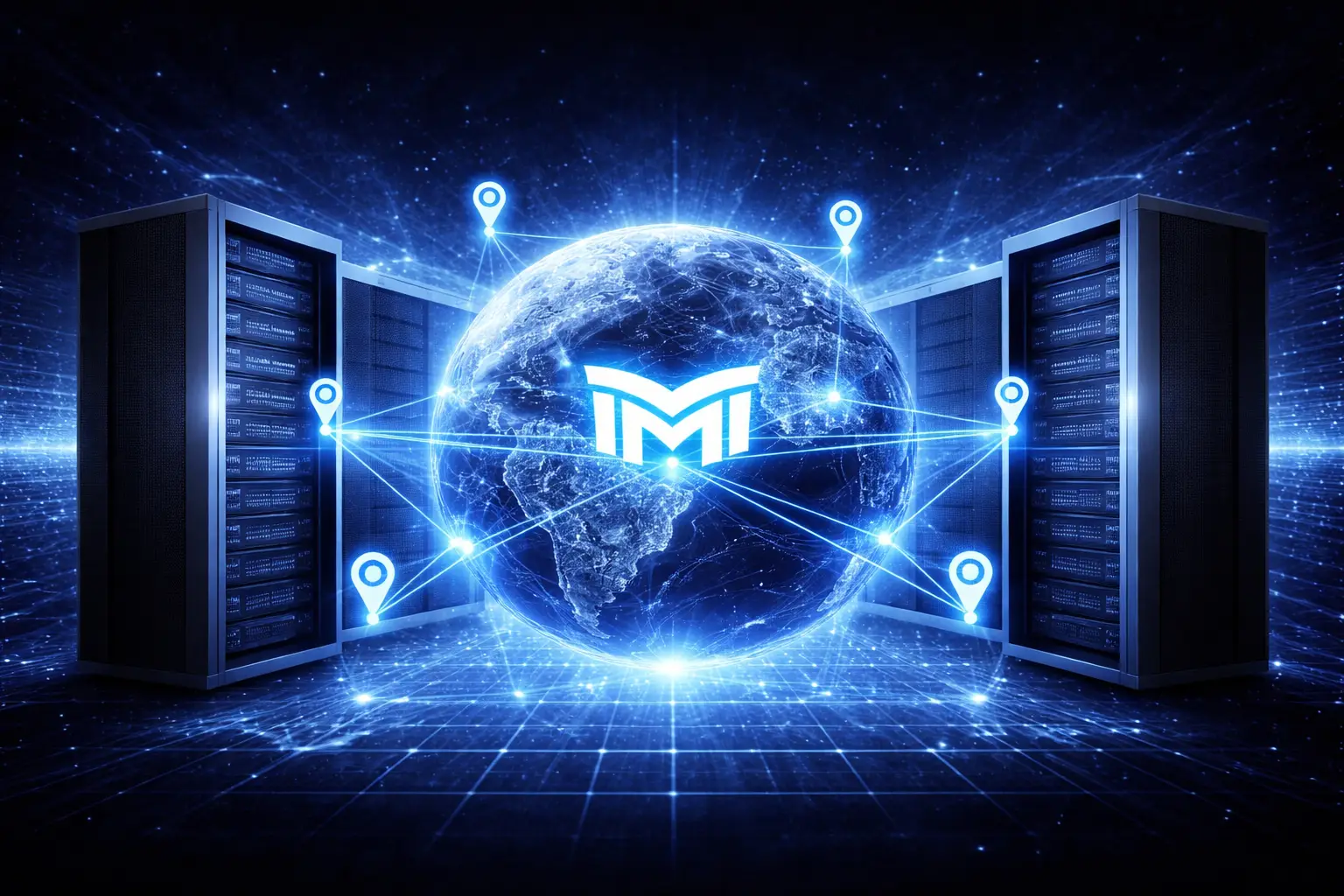 Futuristic data network infographic